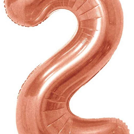 Number 2 Foil 40 inch Rose Gold Balloon