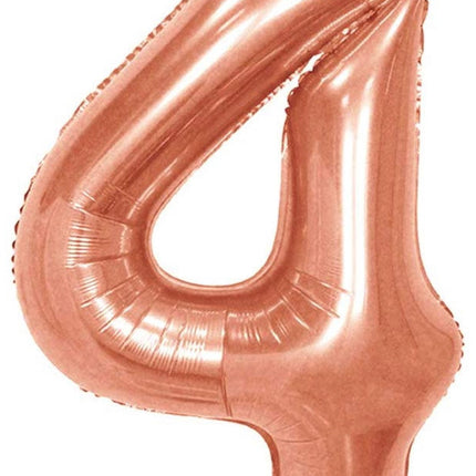 Number 4 Foil 40 inch Rose Gold Balloon