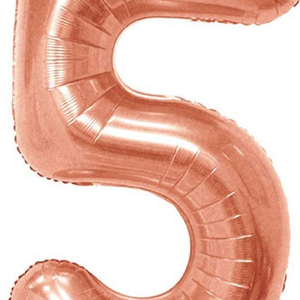 Number 5 Foil 40 inch Rose Gold Balloon