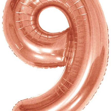 Number 9 Foil 40 inch Rose Gold Balloon