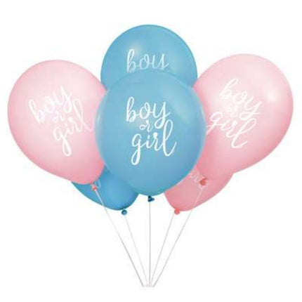 12" Latex Gender Reveal Balloons - Pink & Blue