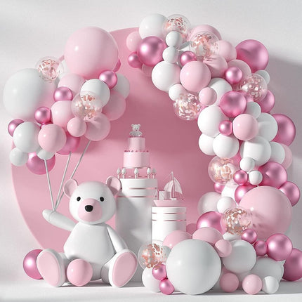 Pink & White Balloon Arch Kit 