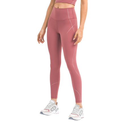 Pink Nylon Gym Leggings Front