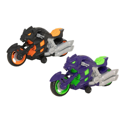 Teamsterz Monster Movers Panther Motorbike Black Or Purple