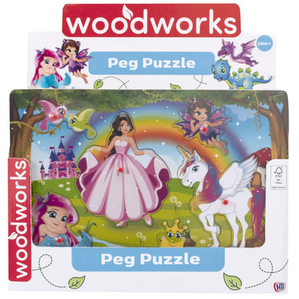 Woodworks Unicorn's & Fairy's Peg Puzzle 