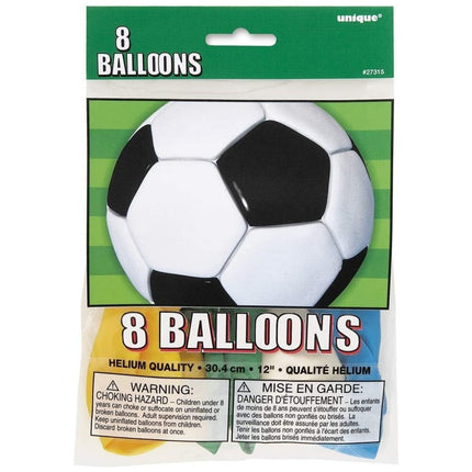 3D Football 12" Latex Balloons - Pack Of 8