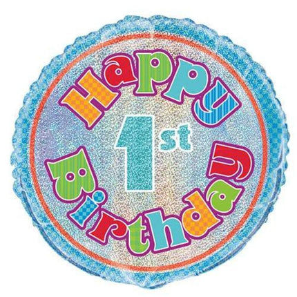 18" Happy 1st Birthday foil balloon
