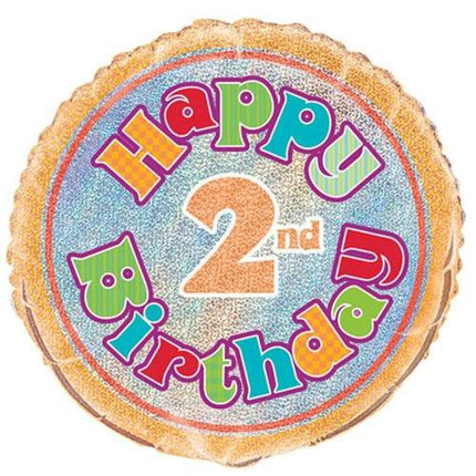 18" Happy 2nd Birthday foil balloon