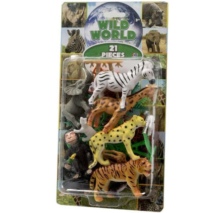 Wild World 21pcs Animal Toy Figure Set 