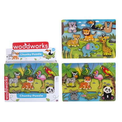 Woodworks Chunky Animal Jungle Adventure Jigsaw Puzzle